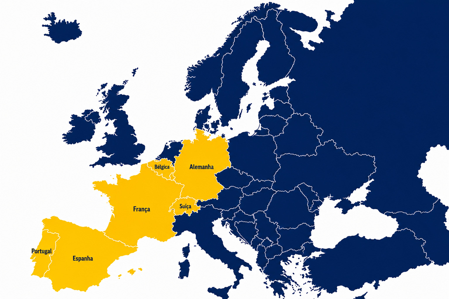 Mapa da Europa — Áreas de Atuação